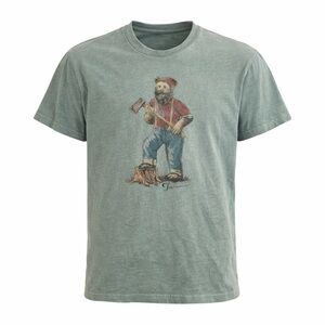 LUCKY Brand Sage Green Lumberjack Graphic Tee Size Unknown Vintage Americana